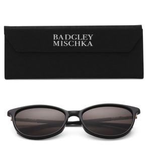 BADGLEY MISCHKA Adrienne Cat Eye Handmade Sunglasses, 56mm, Black